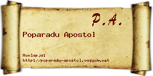 Poparadu Apostol névjegykártya