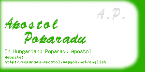 apostol poparadu business card